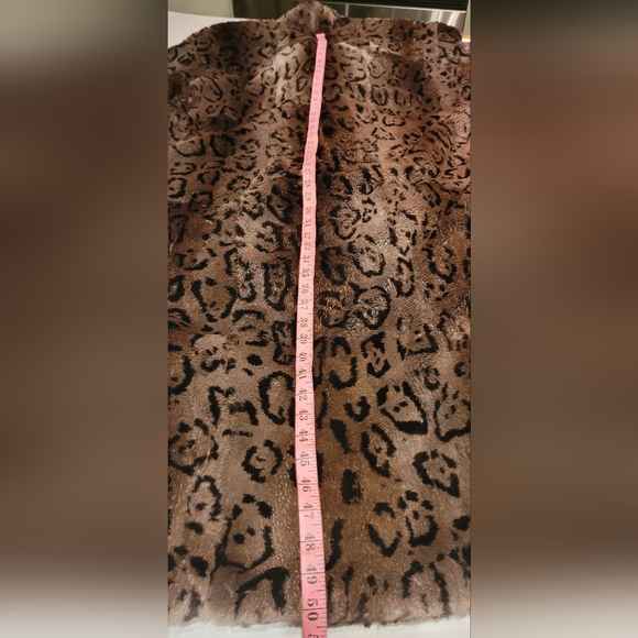 Vintage women's Carole Little leopard  print fur coat size L - Picture 9 of 10